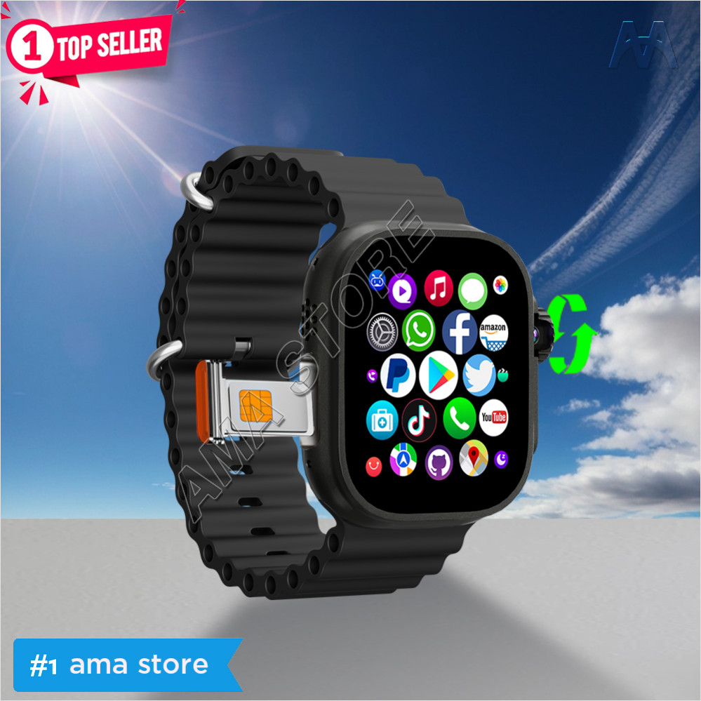 Đồng hồ Thông minh AMA Smart watch TK Plus 64GB  Android 8.1 Camera xoay 180 Lắp Sim Định vị GPS Google kết nối Wifi 4G